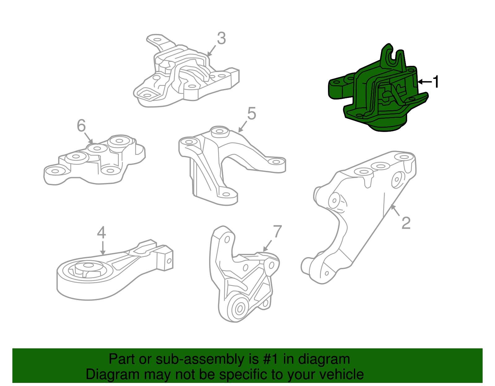 【アチャンさん】mounten. 125 2016-2022 Chevrolet Spark Engine Mount 42441517 | TascaParts.com