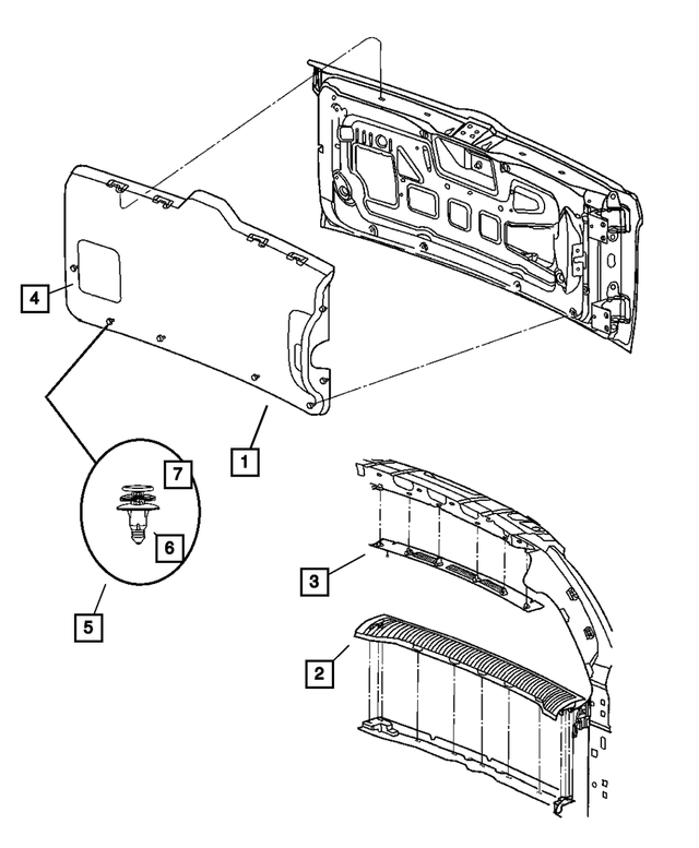 5GE89ZJ3AJ - Interior Trim: Liftgate Lower Panel for Mopar Image