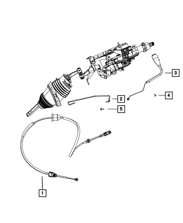 4578074AF - NAG1; W5A580; 5-Speed; Automatic Transmission: Gear Selector Cable for Mopar Image