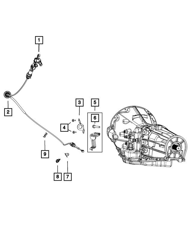 68143853AC - 42RLE; 4-Speed; Automatic Transmission: Gearshift Control Cable for Mopar Image