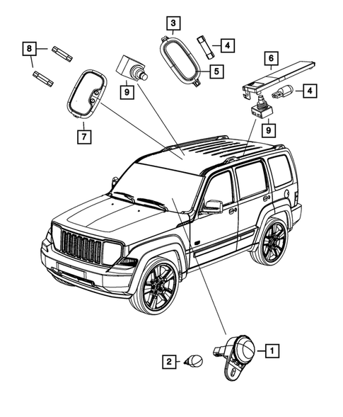 Lamps-Interior and Exterior for 2012 Jeep Liberty #2