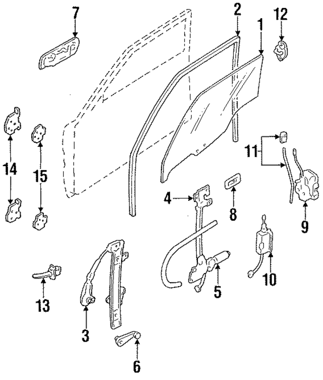F1CZ5821410A - Body: Door Glass for Ford: Escort | Mercury: Tracer Image