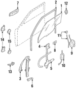 F1CZ5821411A - Body: Door Glass for Ford: Escort | Mercury: Tracer Image