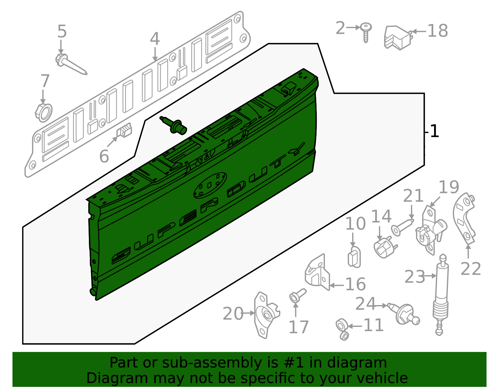 PC3Z-9940700-A - Tail Gate 2023-2026 Ford | Ford Parts Direct
