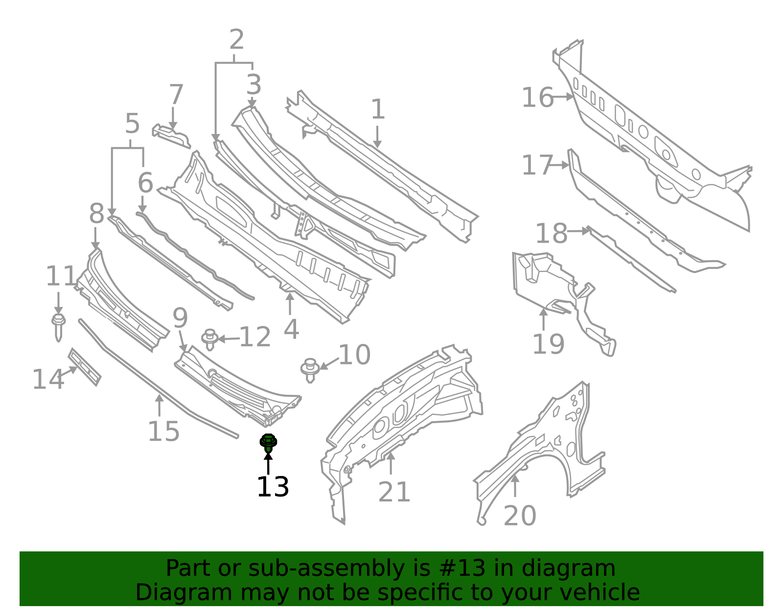 Genuine COWL GRILLE CLIP (S13 R33 Z31 Z33 Z34 B13 +more) - 01553
