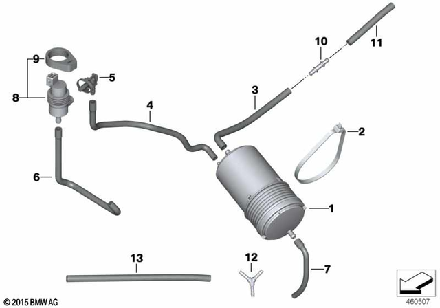 16138557626 - Fuel Supply: Activated Charcoal Filter -  for BMW-Motorrad Image