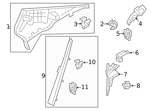 Interior Trim - Quarter Panels for 2025 Volvo S60 #0