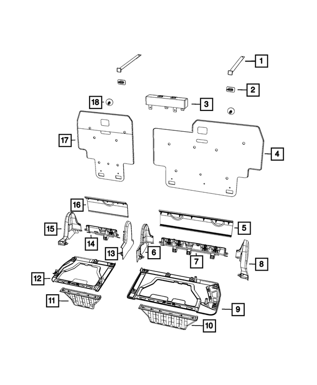 68414674AA - : Rear Seat Back Panel for Mopar Image