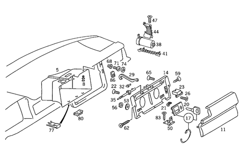 Glove Compartment for 1988 Mercedes-Benz 260E #0