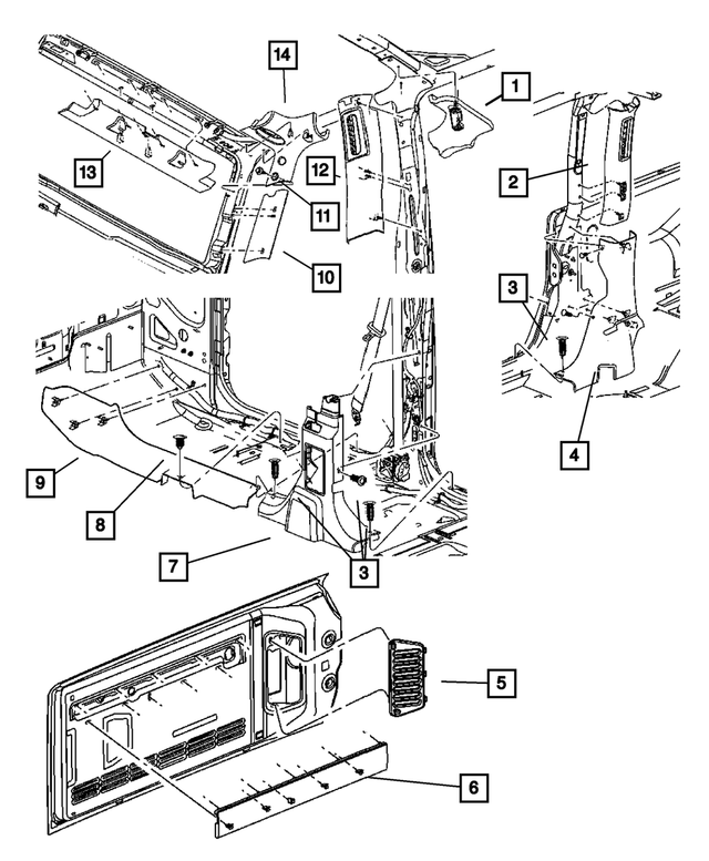 55361387AC - Interior Trim: B Pillar Molding, Left for Mopar Image