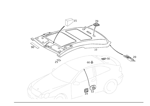 Headliner for 2002 Mercedes-Benz C320 #0