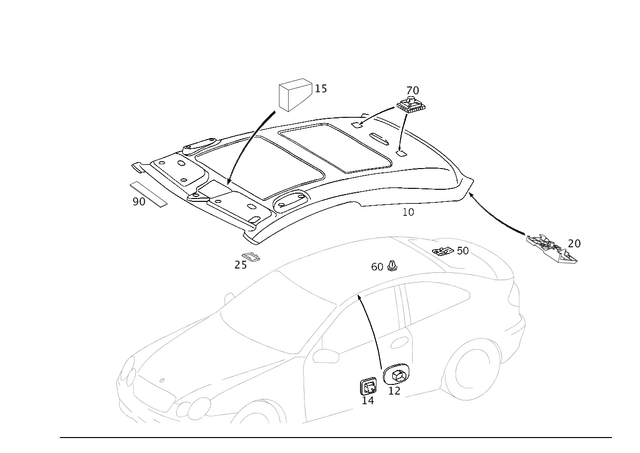 2106950014 - Covering and Lining: Holder for Mercedes-Benz Image image