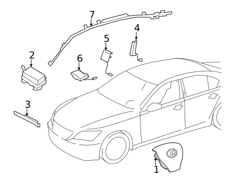 Air Bag Components for 2017 Lexus LS460 #0
