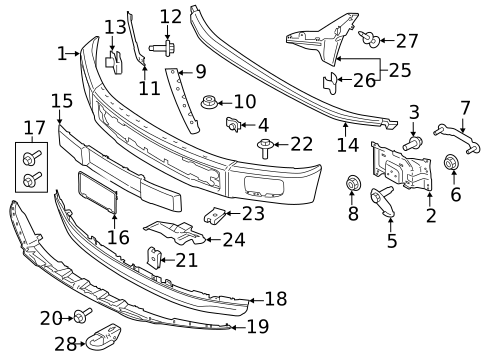 Bumper & Components - Front for 2015 Ford F-150 #0