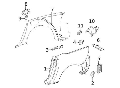 Quarter Panel & Components for 2003 Mercedes-Benz SLK 32 AMG&reg; #0