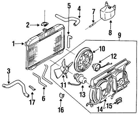 Radiator & Components for 1985 Nissan Maxima #1