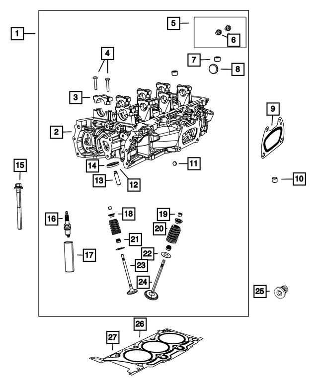 68293289AB - Engine: Cylinder Head, Left Side for Mopar Image image
