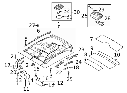 Interior Trim - Roof for 2005 Kia Spectra #0