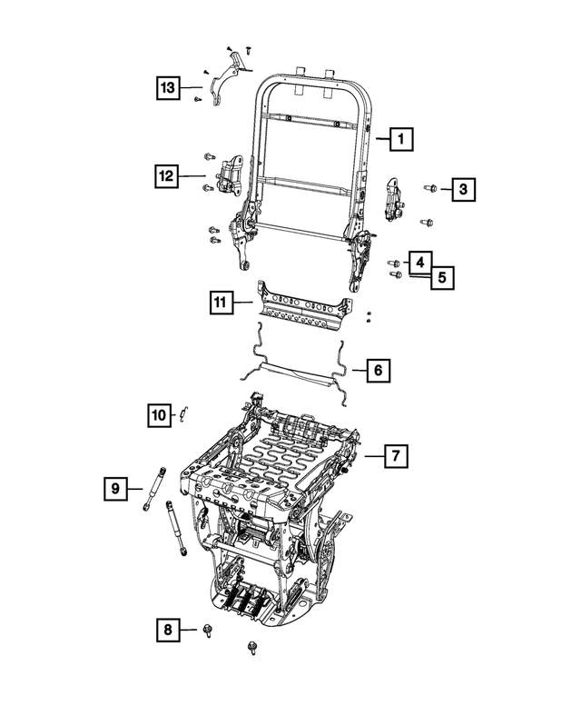 68414004AA - Interior Trim: Rear Seat Back Frame, Right for Mopar Image image