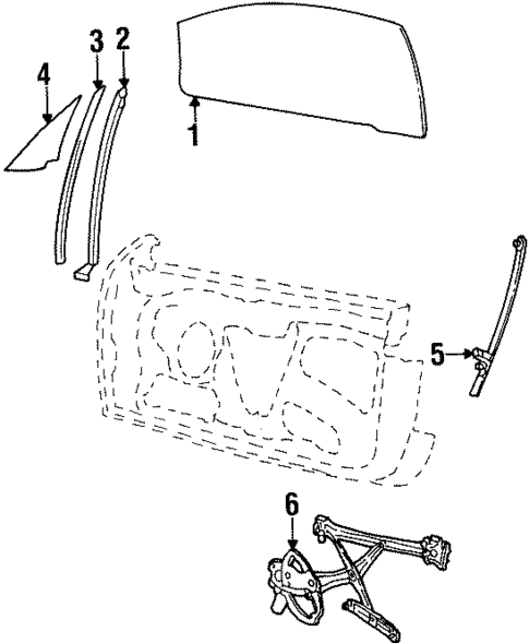 Glass - Door for 2001 Mercury Cougar #0