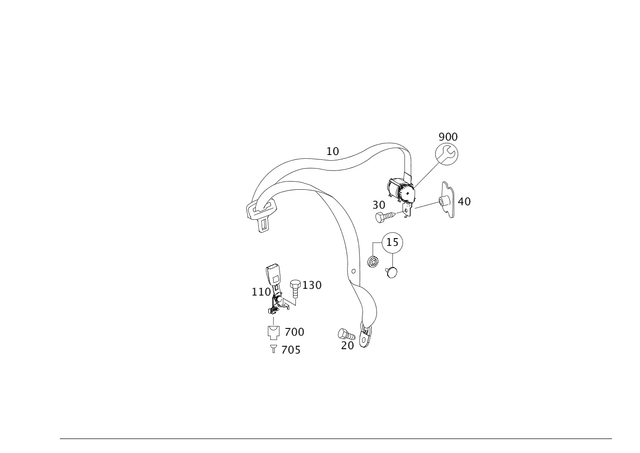 2518608285 - Folding Seat/Center Seat: Seat Belt for Mercedes-Benz: R320, R350, R500 Image image