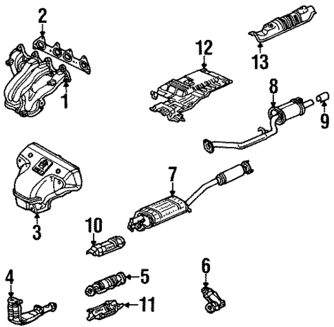 Exhaust Components for 1998 Isuzu Oasis #0