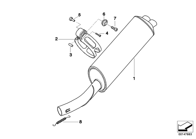 18127693683 - : Rear Muffler              for BMW-Motorrad Image