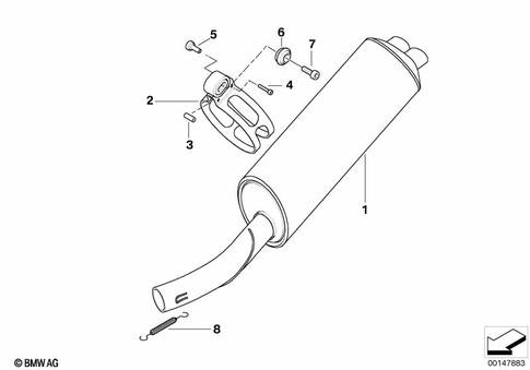 Exhaust System Parts with Mounts for 2004 BMW-Motorrad HP2 Enduro #1
