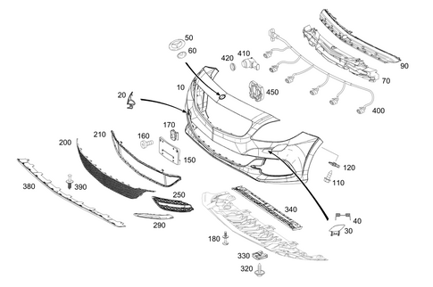 Front Bumper for 2016 Mercedes-Benz B250e #0