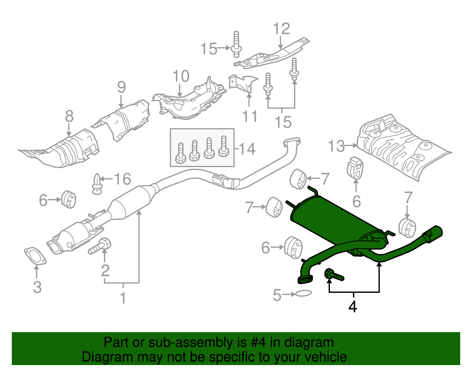 2012-2013 Mazda 3 Muffler & Pipe LF3H-40-100A | OEM Parts Online