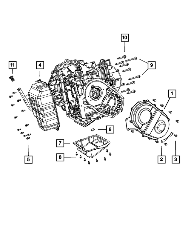 5078868AA - 62TE; 6-Speed; Automatic Transaxle: Lower End Transmission Cover Strap for Mopar Image