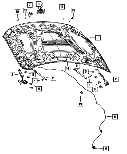 Hood and Hood Release for 2013 Ram 2500 #0