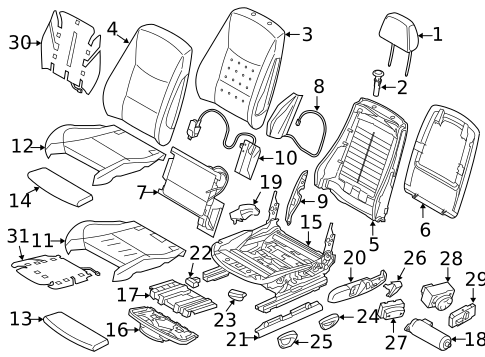 Passenger Seat Components for 2017 BMW 340i #0