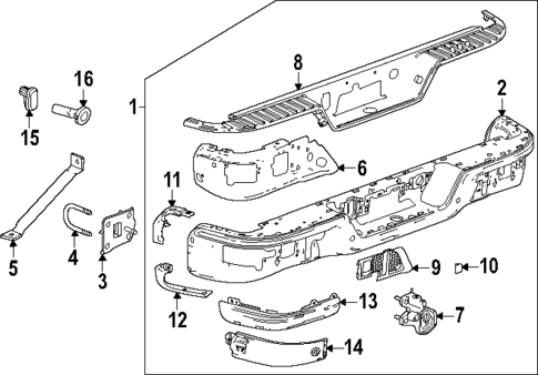 Bumper & Components - Rear for 2025 GMC Sierra 1500 #1