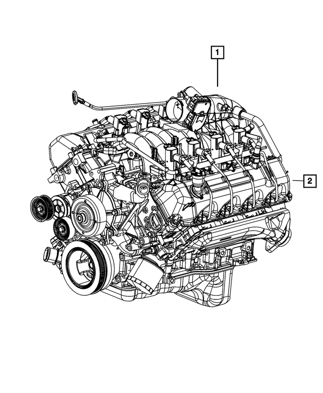 R8172486AC - 4.7L Gas; Engine: Long Block Engine, Remanufactured for Mopar Image