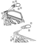4805312AA - Doors and Related Parts: Outside Rearview Mirror, Right for Mopar Image