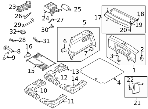 Interior Trim - Rear Body for 2012 Audi A3 Quattro #0