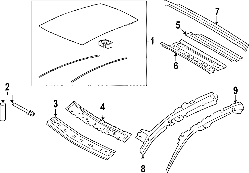 2020-2024 Porsche Taycan Panoramic Assembly 9J1-877-069-Y-041