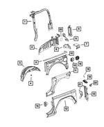 68728708AA - Body Sheet Metal Except Doors: Sport Bar Side Bar, Right for Jeep: Wrangler Image