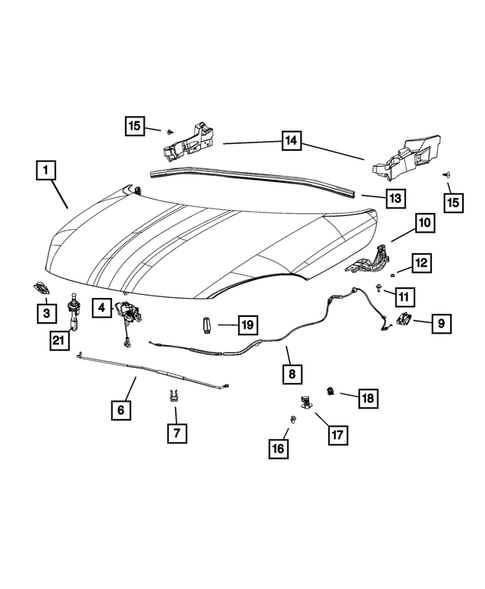 Hood and Hood Release for 2020 Fiat 500X #0
