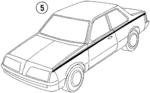 10052325 - Body: Stripe Tape for Pontiac: J2000 Sunbird, Sunbird Image