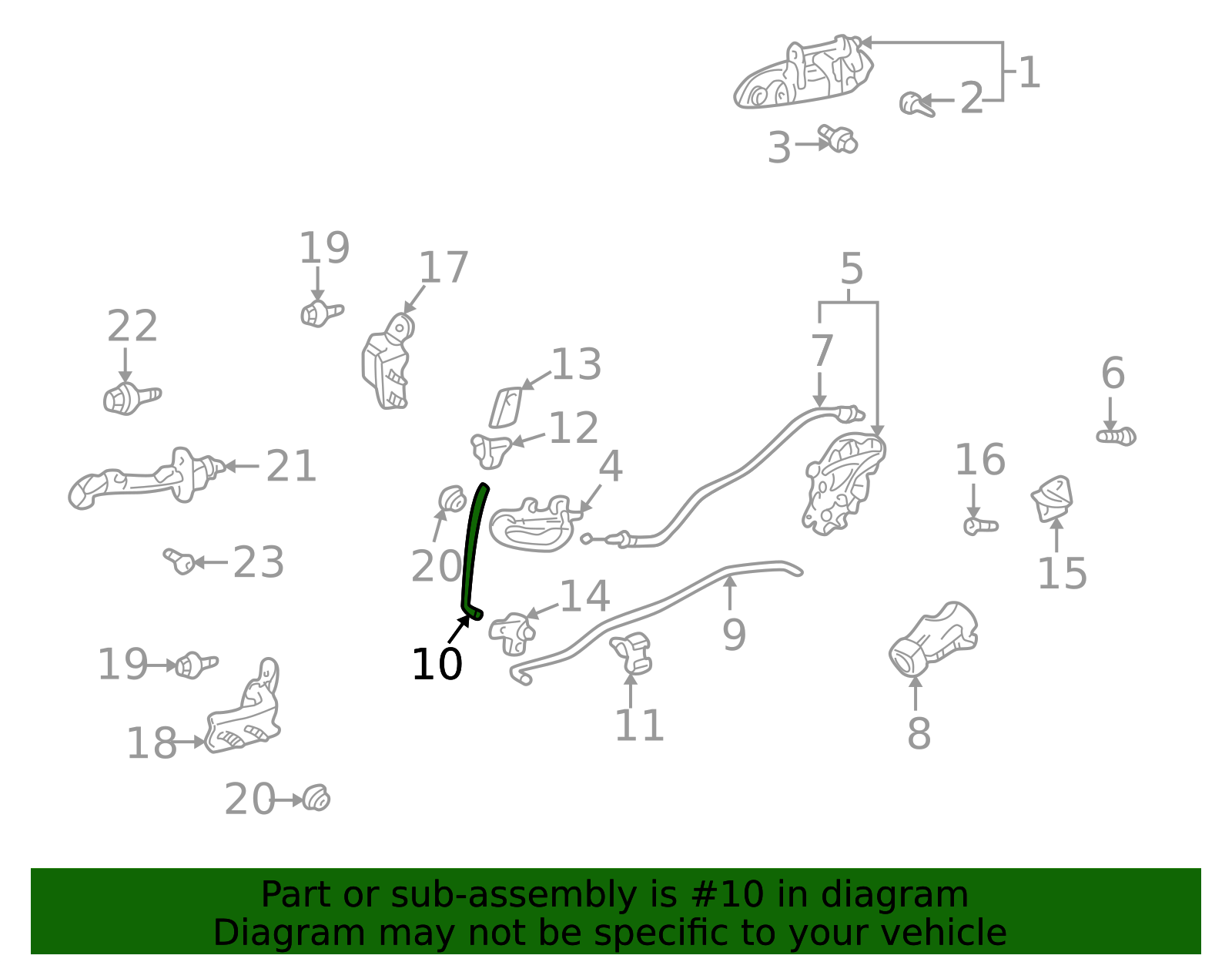 2000-2005 Toyota Echo Door Lock Operating Rod 69715-52010 | OEM Parts ...