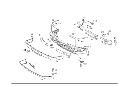 Front Bumper for 1999 Mercedes-Benz E430 #3