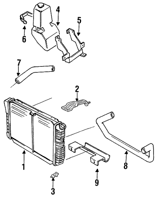 EOBZ8A193A - Cooling System: Radiator Bracket for Ford: Mustang | Mercury: Capri Image