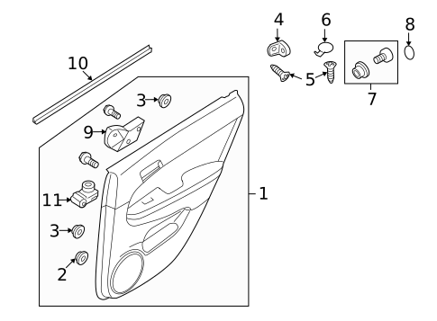 Interior Trim - Rear Door for 2012 Hyundai Elantra #0