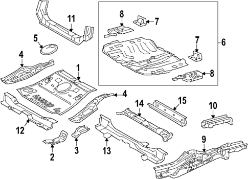 Rear Floor & Rails for 2023 Toyota Prius #0