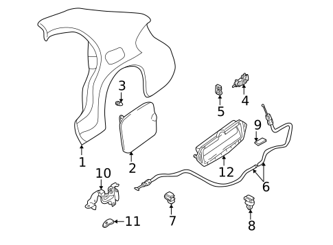 Quarter Panel & Components for 2000 Mazda 626 #0