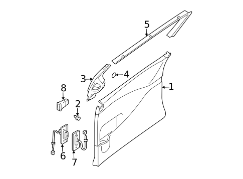 Sliding Door for 2007 Nissan Quest #1