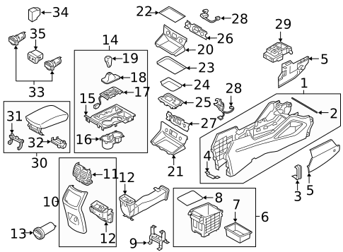 Console for 2020 Hyundai Tucson #0