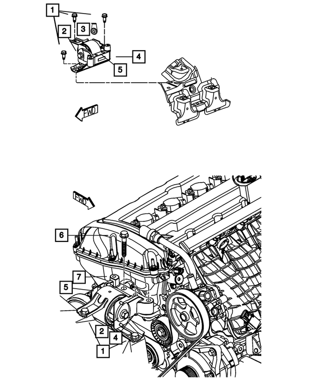 6104412AA - 2.4L Gas; Engine: Hex Head Bolt And Coned Washer, Mounting for Mopar Image